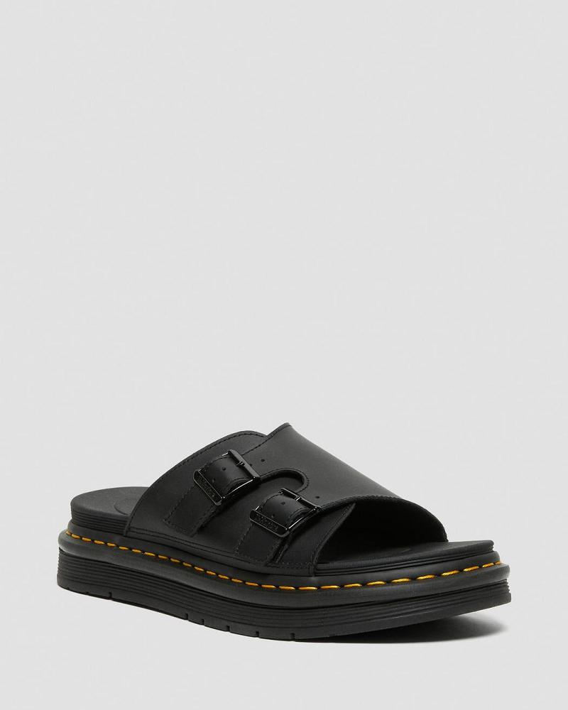 Dr Martens Dax Men\'s Leren Sandalen Heren Zwart | NL 176LIS